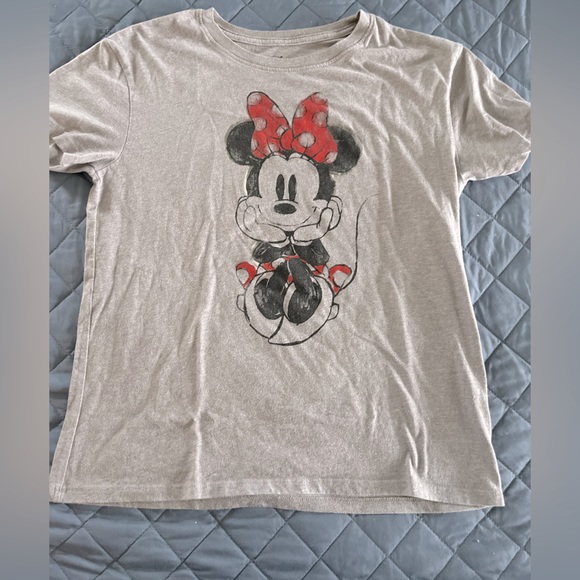 Disney Tops - Women’s Disney Minnie Mouse Grey, Black, & Red Short Sleeve Tee; Size M